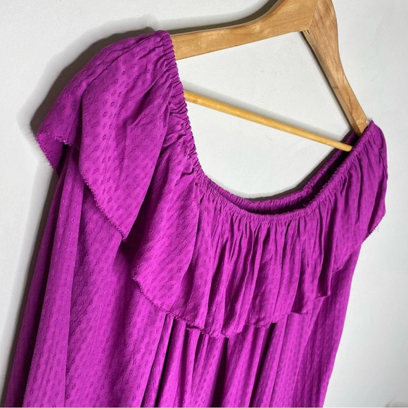✨NWT Target Knox Rose Purple Puff Sleeve Ruffle Neck Peasant Blouse Top Size XXL - Picture 4 of 12